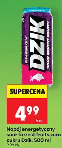 Biedronka Napój energetyczny sour forrest fruits zero cukru Dzik oferta