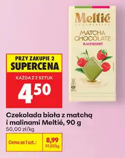 Biedronka Czekolada biała z matchą i malinami Meltié oferta