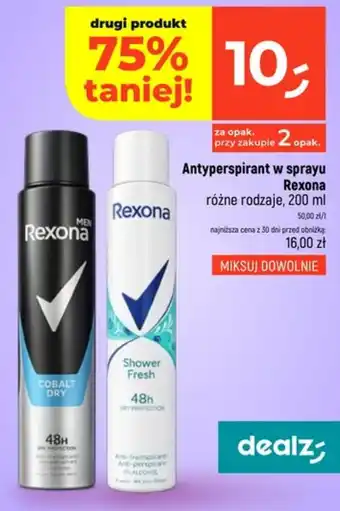 Dealz Antyperspirant w sprayu Rexona oferta