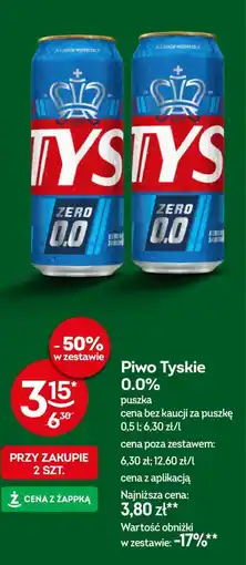 Żabka Piwo Tyskie 0.0% oferta