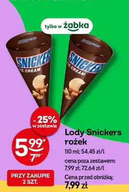 Żabka Lody Snickers rożek oferta