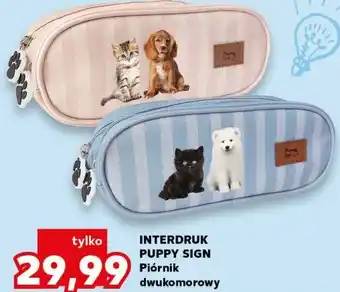 Kaufland INTERDRUK PUPPY SIGN Piórnik dwukomorowy oferta