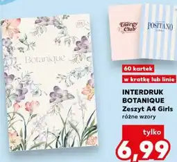 Kaufland INTERDRUK BOTANIQUE Zeszyt A4 Girls różne wzory oferta
