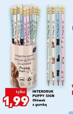 Kaufland Ołówek z gumką INTERDRUK PUPPY SIGN oferta