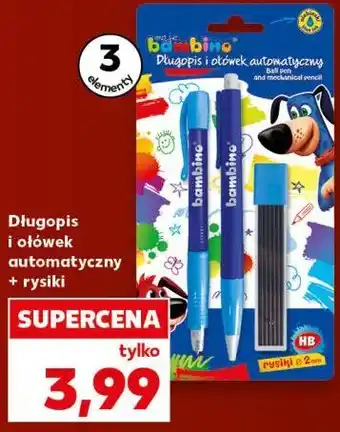 Kaufland Bambino Długopis i ołówek automatyczny + rysiki oferta
