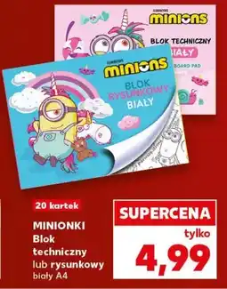 Kaufland MINIONKI Blok techniczny lub rysunkowy biały A4 oferta