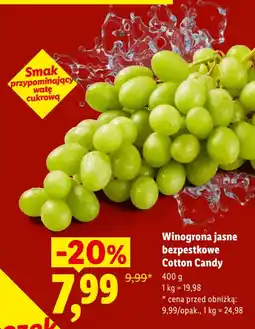 Lidl Ryneczek Lidla Winogrona jasne bezpestkowe Cotton Candy oferta