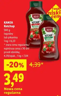 Lidl Ketchup Kania łagodny lub pikantny oferta