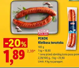 Lidl Pikok Kiełbasa toruńska oferta