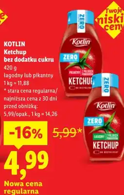 Lidl Ketchup bez dodatku cukru Kotlin oferta