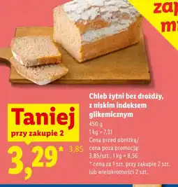 Lidl Chleb żytni bez drożdży, z niskim indeksem glikemicznym oferta