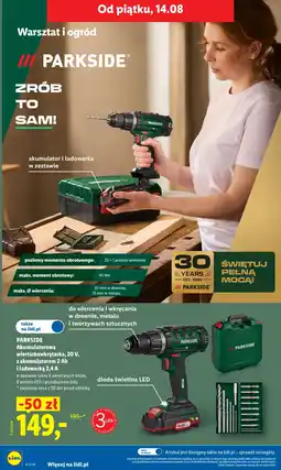 Lidl PARKSIDE Akumulatorowa wiertarkowkrętarka, 20 V, z akumulatorem 2 Ah i ładowarką 2,4 A oferta