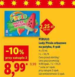 Lidl Lody Pirulo arbuzowe na patyku, 4-pak oferta