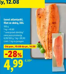 Lidl Łosoś atlantycki, filet ze skórą, XXL oferta