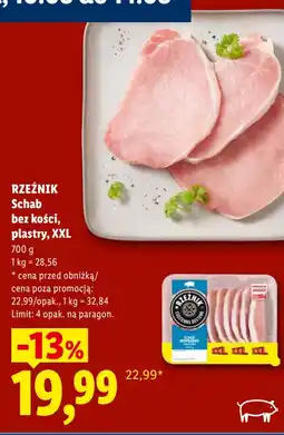 Lidl Rzeźnik Schab bez kości, plastry, XXL oferta