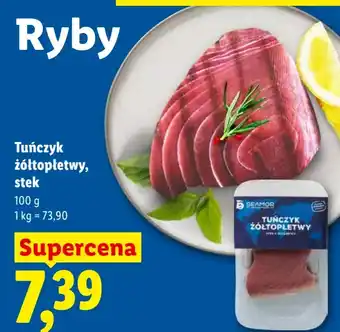Lidl Tuńczyk żółtopłetwy, stek SEAMOR oferta