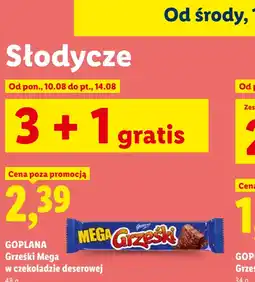 Lidl Goplana Grześki Mega w czekoladzie deserowej oferta