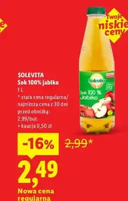 Lidl Sok jabłko Solevita 100% oferta