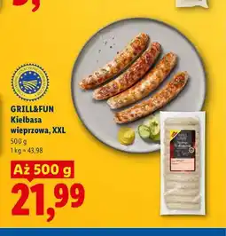 Lidl Kiełbasa wieprzowa XXL Grill & Fun oferta