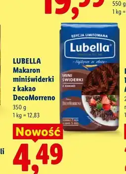 Lidl Makaron miniświderki z kakao DecoMorreno Lubella oferta