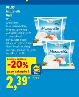 Lidl Ser Mozzarella light Pilos oferta