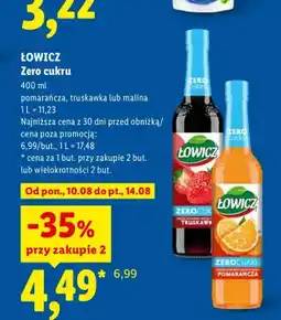 Lidl Syrop Łowicz Zero cukru pomarańcza oferta