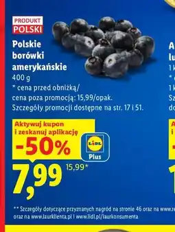 Lidl Borówki amerykańskie polskie oferta