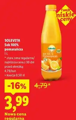 Lidl Sok pomarańcza Solevita 100% oferta
