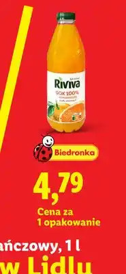 Lidl Sok pomarańcza Riviva 100% oferta