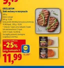 Lidl Stek wołowy w marynacie GRILL & FUN oferta