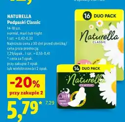 Lidl Podpaski Naturella Classic Normal Duo Pack oferta