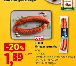 Lidl Kiełbasa toruńska Pikok oferta