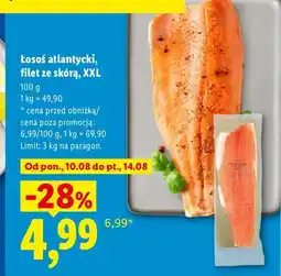 Lidl Łosoś atlantycki filet ze skórą XXL Targ Rybny Lidla oferta