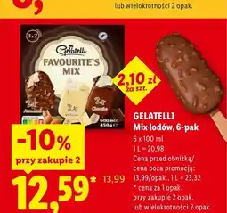 Lidl Lody Mix lodów Gelatelli 6-pak oferta