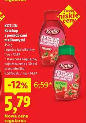 Lidl Ketchup z pomidorami malinowymi pikantny Kotlin oferta