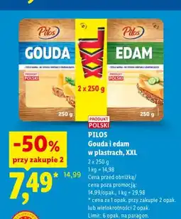 Lidl Ser Gouda i Edam w plastrach Pilos XXL 2-pak oferta