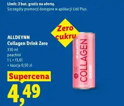 Lidl Napój kolagenowy Alldeynn Collagen Drink Zero peachini oferta