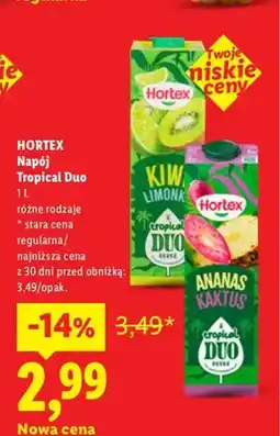 Lidl Napój Hortex Tropical Duo kiwi limonka oferta