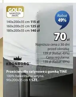 JYSK Prześcieradło satynowe z gumką KRONBORG Tine oferta