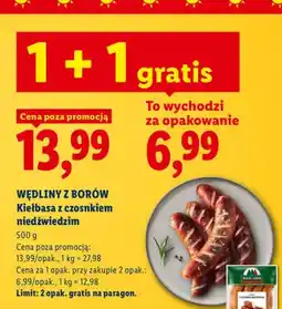 Lidl Kiełbasa z czosnkiem niedźwiedzim Wędliny z Borów oferta