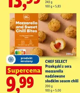 Lidl Przekąski z sera mozzarella nadziewane słodkim sosem chili Chef Select oferta