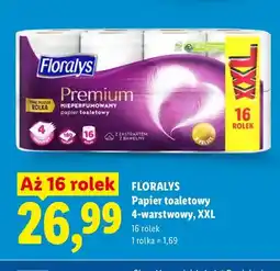 Lidl Papier toaletowy 4-warstwowy Floralys Premium XXL 16-pak oferta