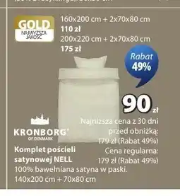 JYSK Komplet pościeli satynowej Kronborg Nell 140x200 cm + 70x80 oferta