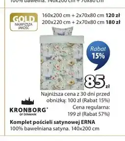 JYSK Komplet pościeli satynowej KRONBORG Erna oferta