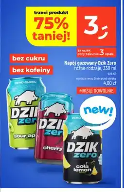 Dealz Napój gazowany Dzik Zero Sour Apple oferta