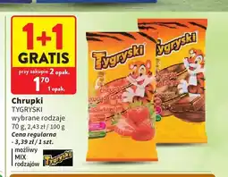 Intermarche Chrupki kukurydziane Tygryski o smaku truskawkowym oferta