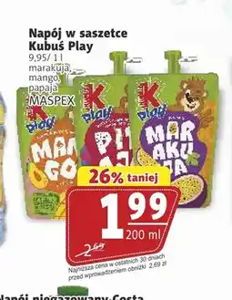 Prim Market Napój w saszetce Kubuś Play marakuja oferta