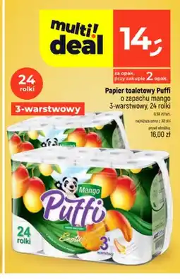 Dealz Papier toaletowy Puffi o zapachu mango 3-warstwowy 24-pak oferta