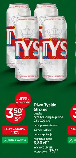 Żabka Piwo Tyskie oferta