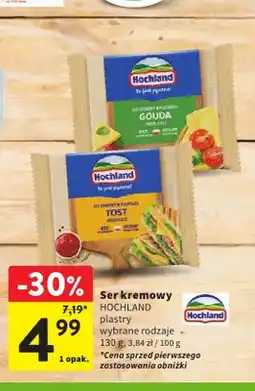 Intermarche Ser kremowy w plastrach Hochland Gouda oferta
